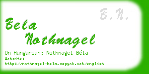 bela nothnagel business card